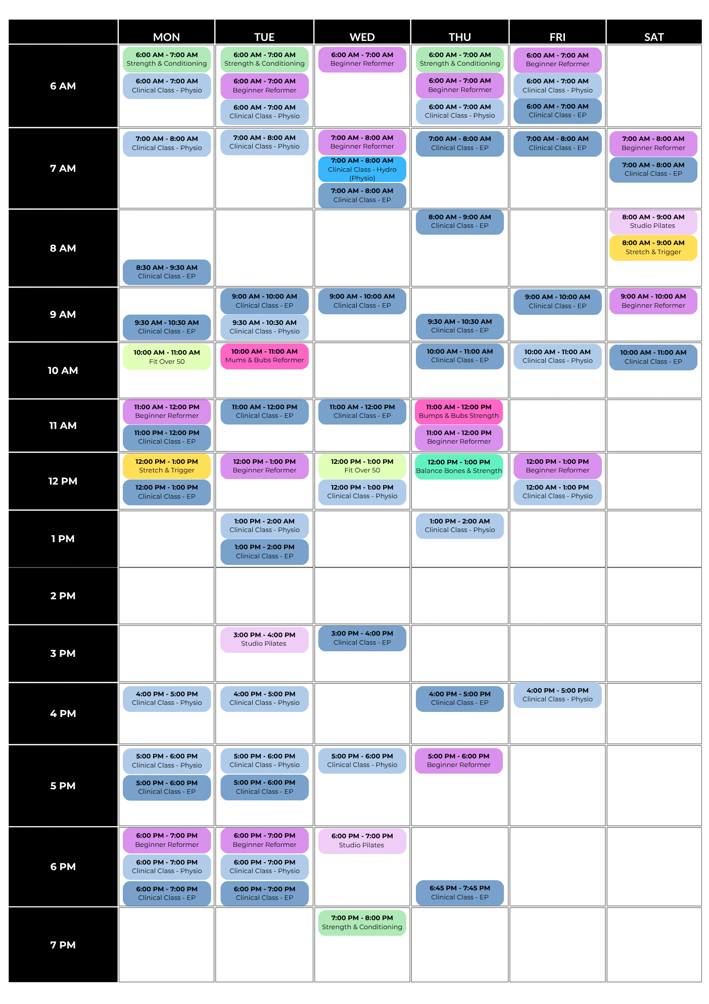 Timetable